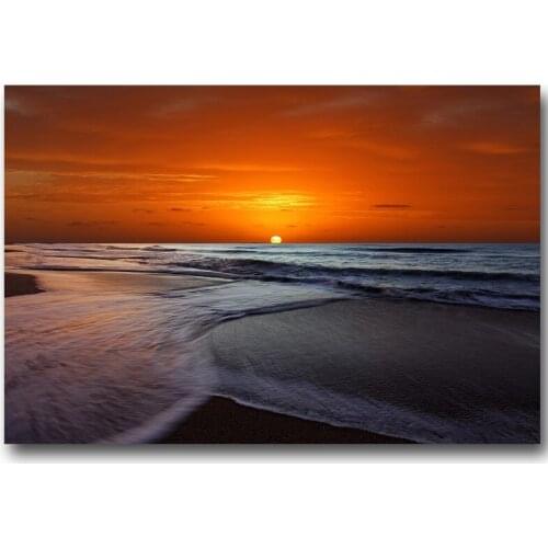 Canvas Landscape Painting sunset beach Canvas Poster Print for living room bedroom home decoration