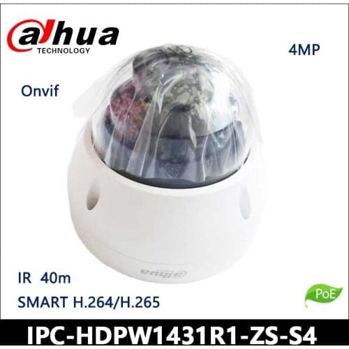 Dahua 4MP Vari-focal Network Camera IPC-HDPW1431R1P-ZS IR 40m ROI, SMART H.264/H.265 Support PoE IP67