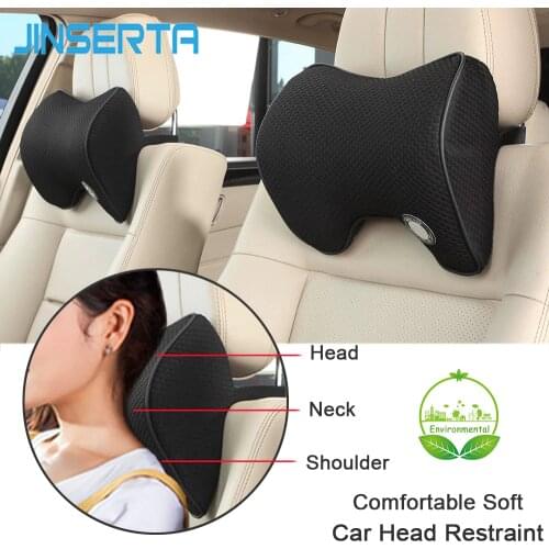 JINSERTA Car Headrest Travel Neck Pillow Memory Foam Seat Cushions Back Support Head Restraint Sleep Pillow for Car Accessories