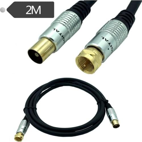 9.5mm Male to F type Male Coaxial TV Satellite Antenna Cable 2m