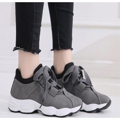 Microfiber Casual sneaker woman 2019 spring autumn shoes woman Fashion wild Student Platform sneakers Breathable female shoes
