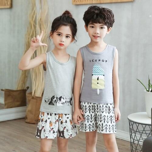 Summer Kids Pajamas Baby Boys Girls Clothing Sets Cartoon Short Sleeve T-Shirt+Shorts Kid Clothes Pijamas Children Sleepwear