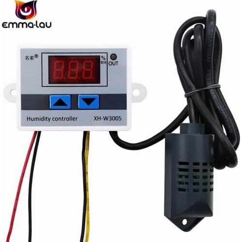 Microcomputer Digital Humidity Controller 220V 12V 24V Hygrometer Humidity Control Switch 0~99%RH Hygrostat with Humidity sensor