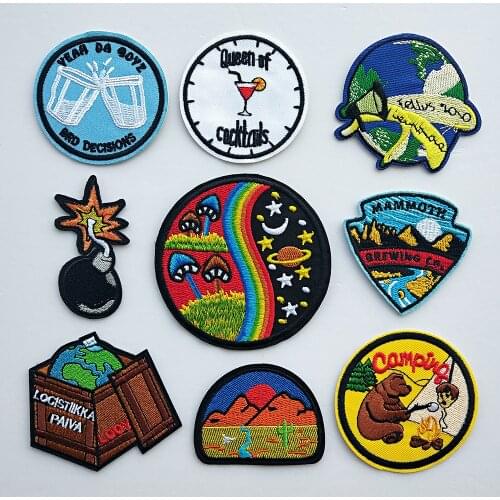 Fashion Stickers Embroidery Patches Funny Iron On Patch Bomb Embroidered Patchs Badge Appliques For Clothing Backpack Bags