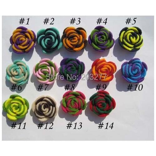 Men 3CM double color felt flower with clutch pin 12pcs/lot 13color for your choose Free shipping