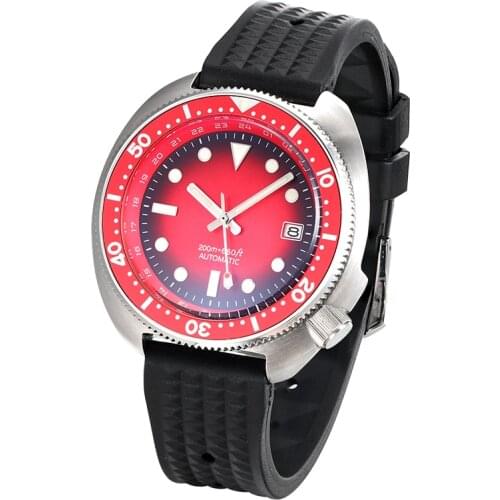 316L Stainless Steel Red Vintage 6105 Japan NH35 Automatic Men Watch