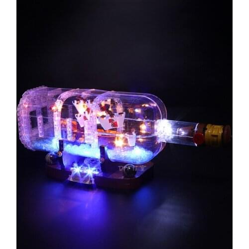Led Light Set Compatible For 21313 Ideas Serie 16051 Ship In a Bottle Building Blocks Bricks (only LED light)