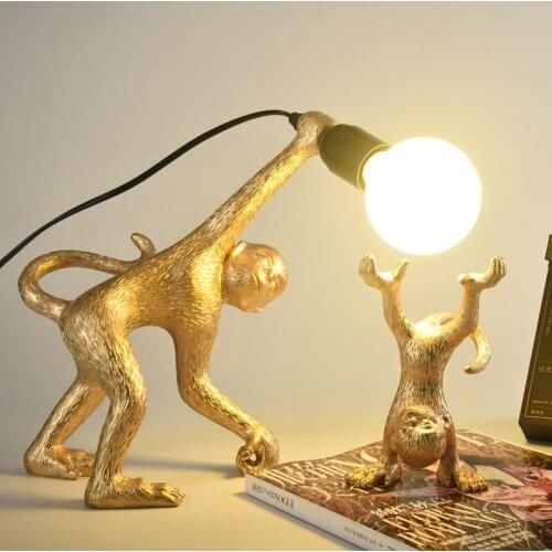 Nordic simple personality decoration monkey table lamp dormitory soft decoration bedroom bar shop led eye protection