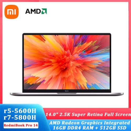 2021 Xiaomi RedmiBook Pro14 Laptop AMD Ryzen7 5700U/Ryzen5 5500U 2.5K Super Retain IPS Screen 100%sRGB Win10 Office Notebook