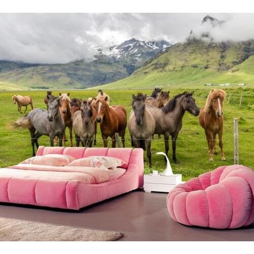 The horses on the prairie animal wallpaper,living room tv sofa wall bedroom restaurant bar 3d wall murals papel de parede