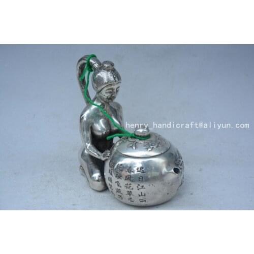 Very rare Qing Dynasty (QianLong1711-1799)silver beauty teapot,Beauty pour tea,Decoration