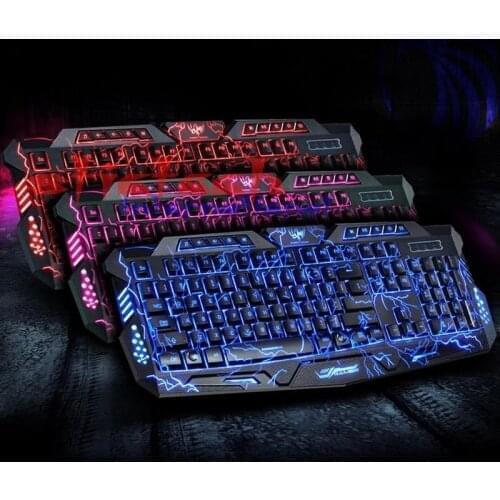 By dhl or ems 50 pcs Backlight LED Pro Gaming Keyboard M200 USB Wired Powered Full N-Key for LOL Dota 2 Computer Peripherals