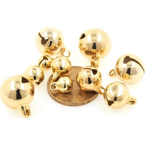 Bell Pendant Brass Gold Plated Metal Charm DIY Jewelry Bracelet Necklace Making Accessories
