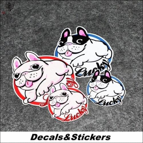 NO.L060 Cartoon Lucky Dog Cute 3M Reflective Modified Stickers Car Glass MOTO GP Waterproof Decals Racing Motorcycle