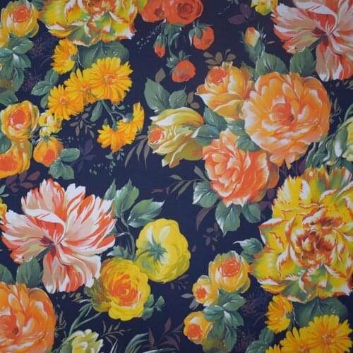 Painted flowers digital painting pure cotton fabric for summer dress bazin riche getzner telas por metro tissus au metre tissu