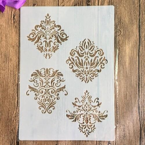 A4 29 *21cm Retro pattern DIY Stencils Wall Painting Scrapbook Coloring Embossing Album Decorative Paper Card Template,wall