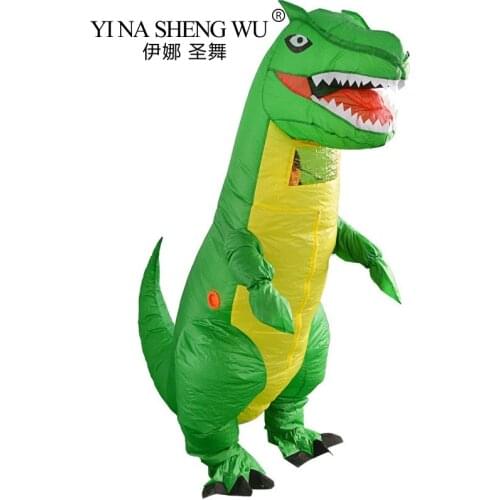 Party Green Dinosaur Costume Blow Up Inflatable T REX Dinosaur Cosplay Costume Adult Halloween For Women Men Dino T Rex Raptor