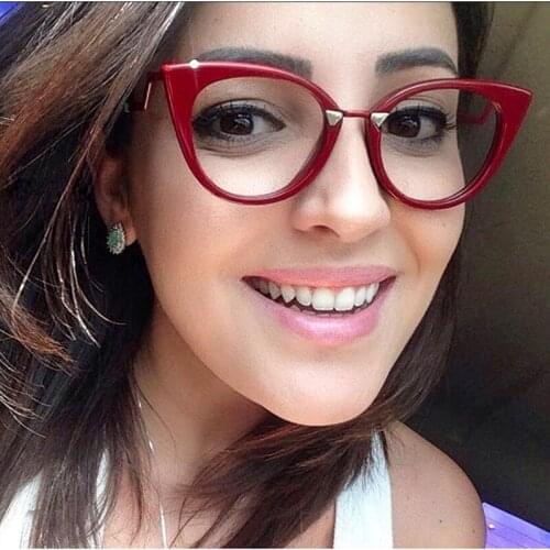 WackSaria Glasses Women Blue Light Lens Fashion Metal Big Cat Frame Lightning Legs High Quality Transparent Classic Eyewear