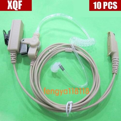 XQF 10PCS Natural air pipe headphones for Motorola GP328PLUS /GP328+/344 EX500/600 two way radio