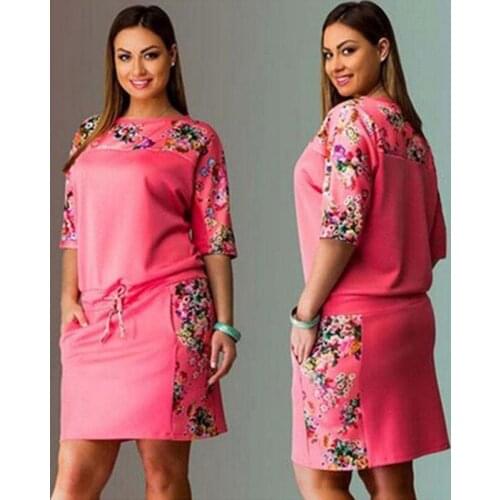 6XL Large Size NEW Summer Dress Women Vestidos Plus Size Casual Straight Floral Print Dress Big Size Ladies Party Dresses