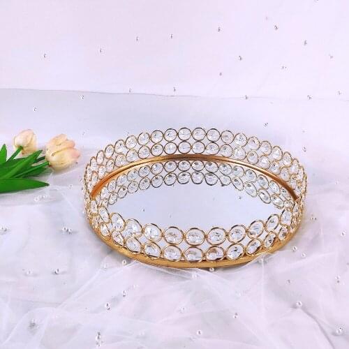 GOLD cake stand crystal Storage Baskets Box Simplicity Style Home Organizer For Jewelry Necklace Dessert Plate tray decorative
