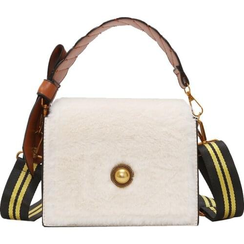 2018 Winter Crossbodybag Women Bag Luxury Women Handbags Designer Brand Ladies Chain Faux Fur Shoulder Messenger Bags