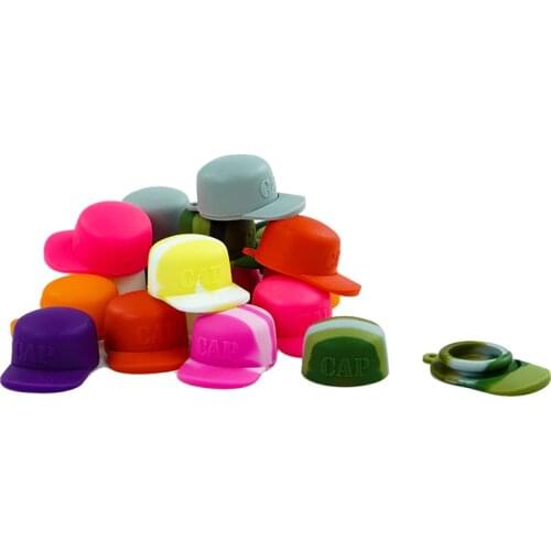 3ML Wax Silicone Container CAP Shape Design Oil Wax Concentrate Jars 10pcs Assorted Colors
