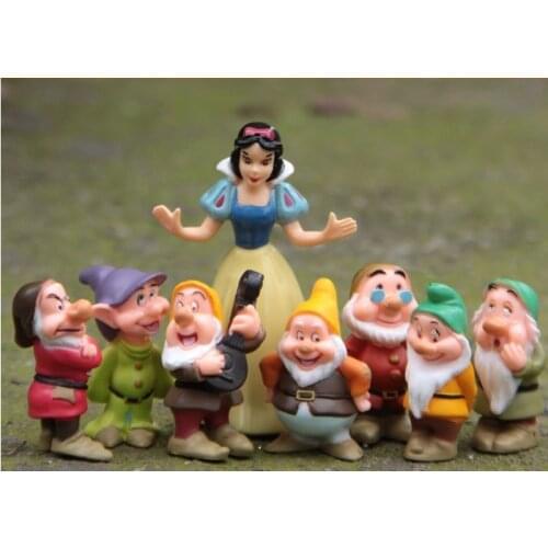 8 pcs/set Snow White Dwarfs Action Cake Decoration Dolls PVC Decorations Toy Figures