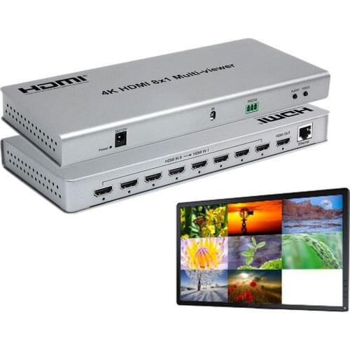 8X1 hdmi multiviewer 4k output HDMI Switcher 8 input Seamless HDMI Multiviewer scaler Switch IR Screen Divider Converte