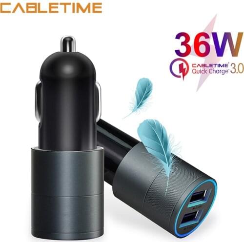 CABLETIME Car Charger Dual USB Ports LED Display Fast Charger 4.8A Mobile Phone Universal Compatible Travel Adapter Charger N112