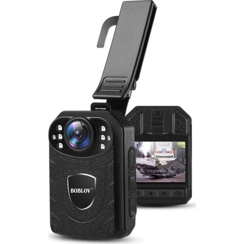 Boblov KJ21 Body Cam HD 1296P Video Recorder 64GB Storage Security Camera IR Night Vision Wearable Mini Camcorders Police Camera