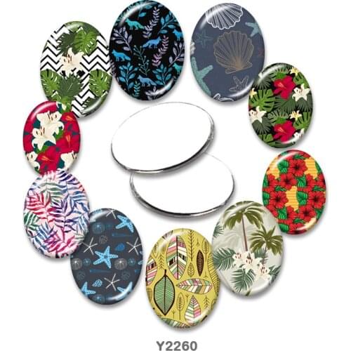 Flower Oval glass cabochon 13x18mm/18x25mm/30x40mm flat back Making findings TRY2260