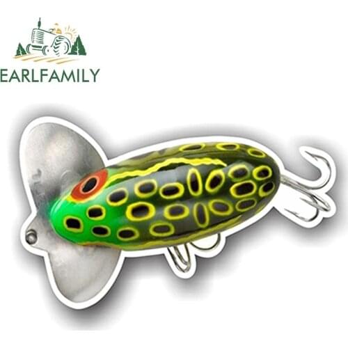 EARLFAMILY 13cm x 6.5cm Car Styling Jitterbug Decal Sticker Tackle Box Lures Fishing Boat Truck Baits Lure Car Waterproof Decals