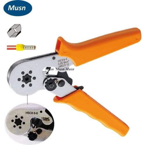 HSC8 6-6 MINI-TYPE SELF-ADJUSTABLE TERMINAL CRIMPER for 0.25-6mm crimp terminals
