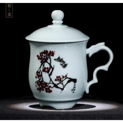 Katyn bosom kiln qi baishi plum figure bibcock cup your kiln ceramic cups cups with cover office cup master cup