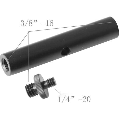 15mm Rods Pack with 1/4 Male to 3/8 Female Thread Rod Cap Connectors Aluminum Alloy 80mm Long for 5D2 5D3 DSLR Camera