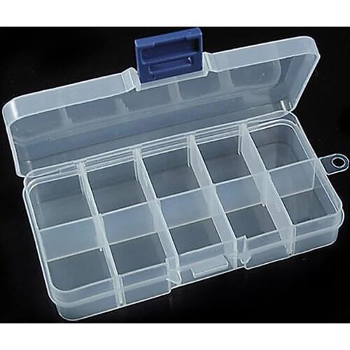 Jewelry Storage Box Pill Beads Holder Organizer Case Box 10 Compartment for Nail Art Tips Durable 10 Grids Jewelry Organizer