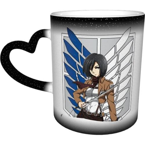 Attack On Titan Mug Cappuccino The Changes Color Mug Cheap Funny Porcelain Cups
