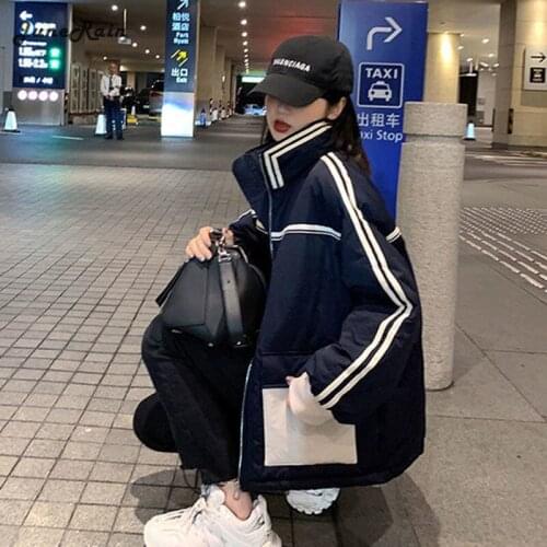 2021 New Winter Cotton-Padded Jacket Womens Short Korean Style Cotton-Padded Jacket Loose Bread Coat Student Tooling Cotton-Pad