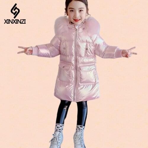 2021 New Girls Long Padded Jacket Children Winter Coat Kids Warm Outwear Thickening Hooded down Coats For Teenage Outwear