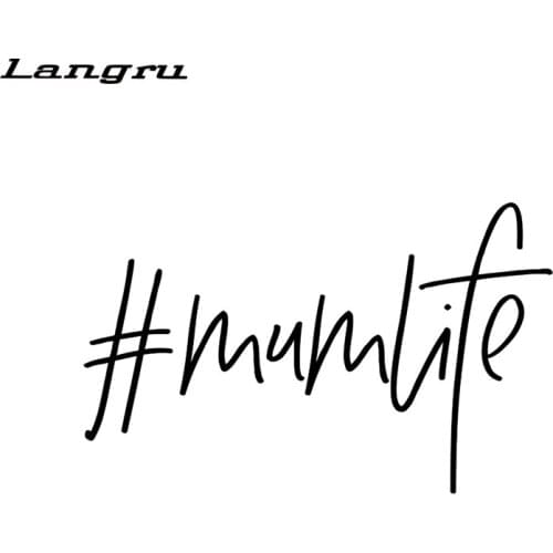 Langru #MUMLIFE Car Vinyl Decal Sticker Window Quality Funny Baby Mum Life Rear Window Car Sticker Accessories Jdm