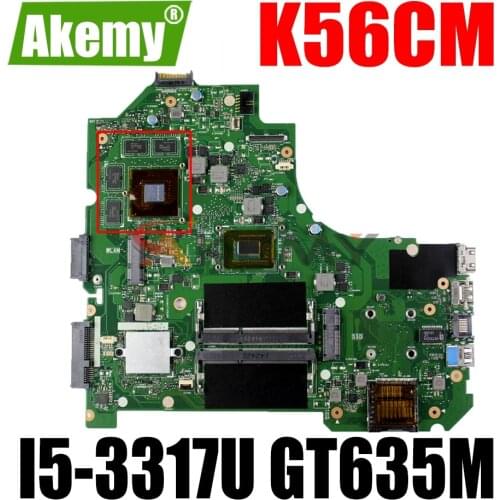 AKEMY K56CM Laptop Motherboard For ASUS K56CM K56CB K56C S550CB S550CM S550C Original Mainboard I5-3317U GT635M