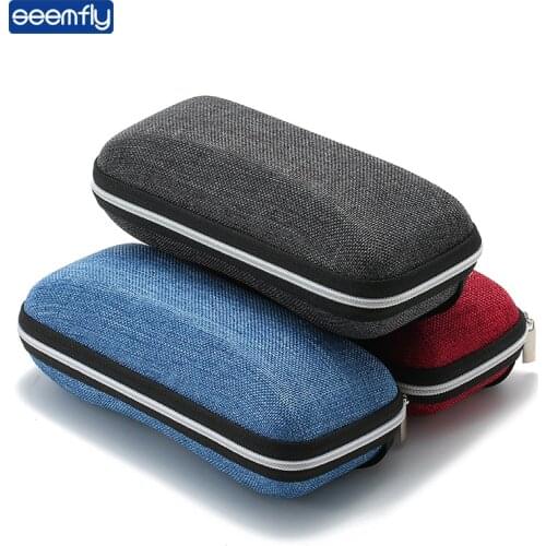 Seemfly Fashion Glasses Bag Leather Cloth Multiple Zipper Box Myopia Glasses Box Sunglasses Box Colorful Case Lined With Velvet