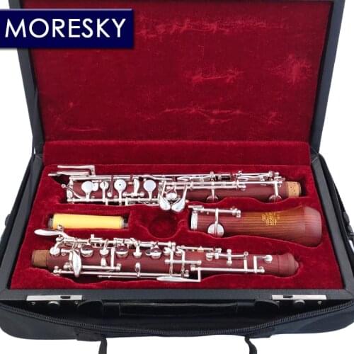 MORESKY Professional C Key Oboe of Redwood Semi-Automatic Rosewood Style Cupronickel Silver-Plated S15