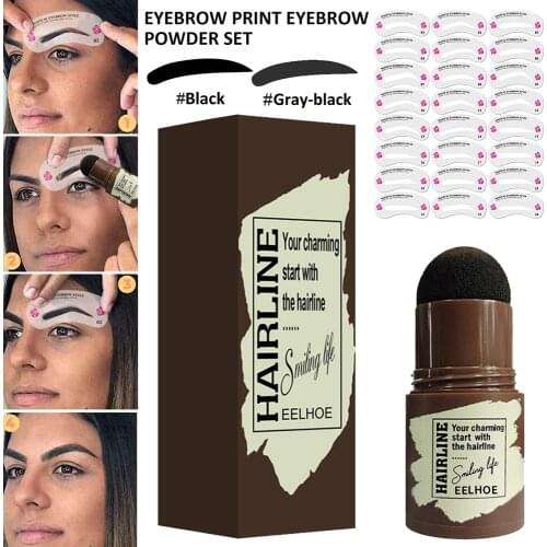 One Step Eyebrow Stamp Shaping Kit 24 Kind Eyebrow Stencil Shaping Makeup Kit Eye Brow Gel Stamp Perfect Eyebrow in Seconds