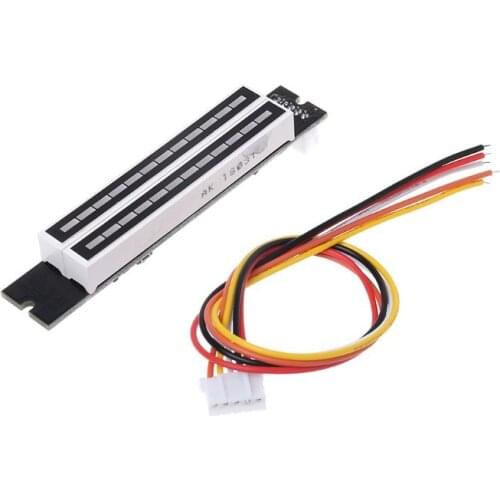 New Mini Dual 12-bit Music Level Indicator Adjustable Light Speed VU Meter Stereo Amplifier Board With AGC Mode
