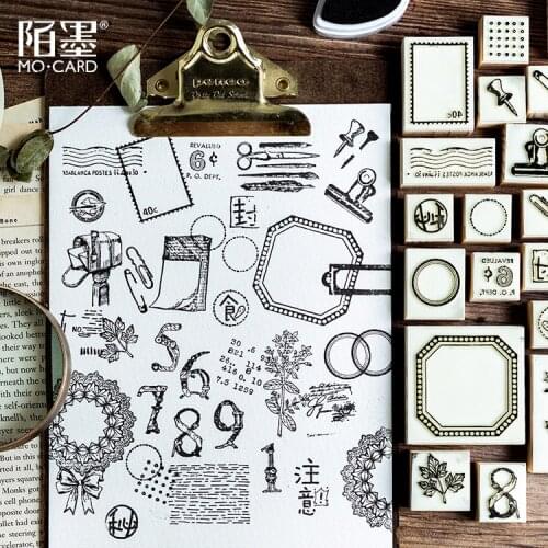New Multi-combination Series Vintage DIY Wooden Rubber Stamps for Scrapbooking Stationery Scrapbooking Standard Stamp