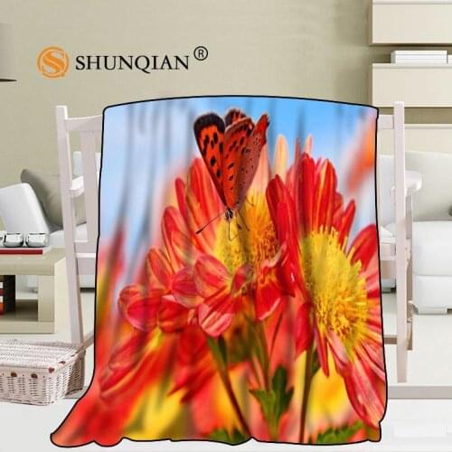 Custom Chrysanthemum Blanket Blending Fabric 56x80inch 50X60inch 40X50inch Sofa Bed Throw Blanket Kid Adult Warm Blanket