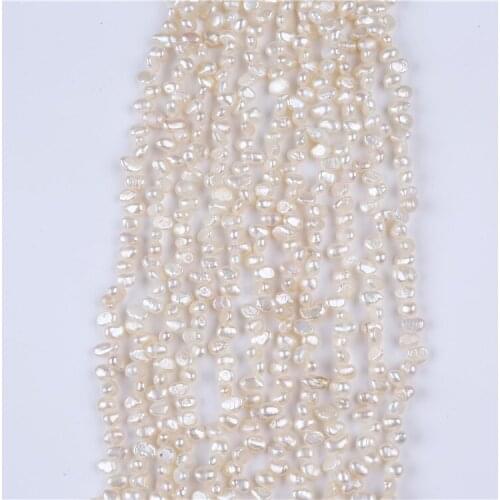 Wholesale 5-6mm white color baroque freshwater pearl strands