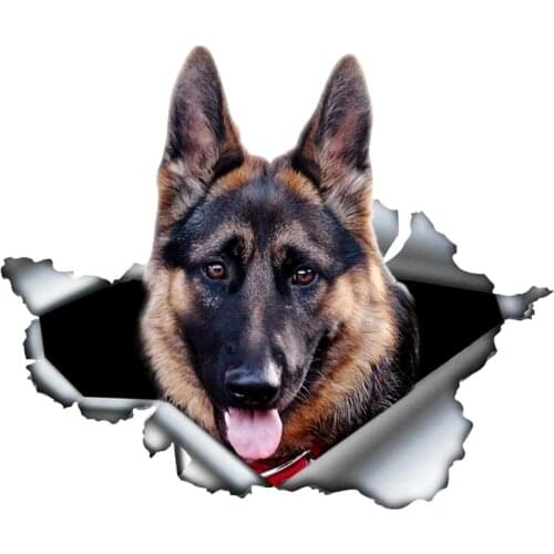 B0138 Self-adhesive 3D Decal Cool German Shepherd Pet Dog Car Sticker Waterproof Auto Decors on Bumper Rear Window Loptop